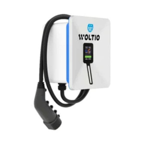 Woltio PLUG con RFID, cargador trifásico de 22 kW con socket Tipo 2 y lector de tarjetas