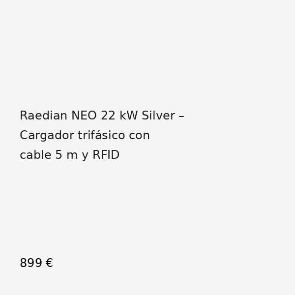 Raedian NEO Silver Raedian NEO 22 kW Silver cargador trifásico con cable Tipo 2