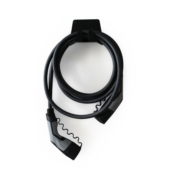 Soporte de pared para recoger el cable Tipo 2 del cargador de coche eléctrico