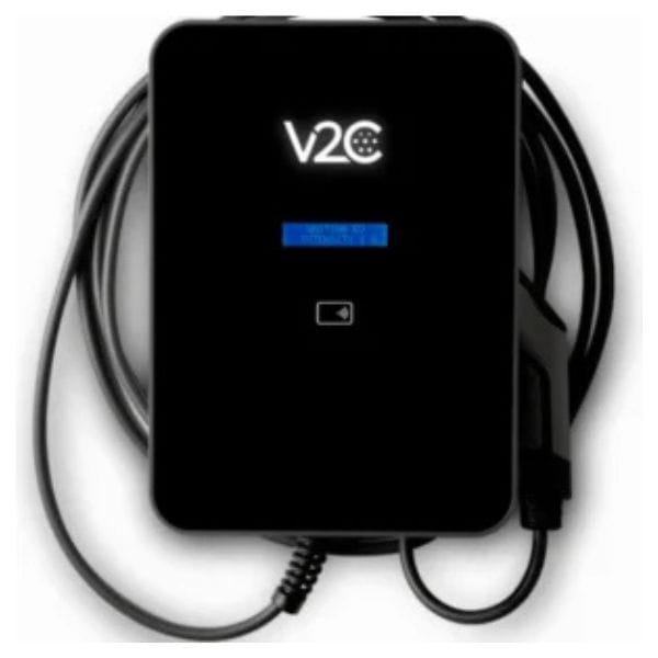 Cargador V2C Trydan PRO de 7,4 kW con protecciones y toma Schuko, con manguera Tipo 2 de 5 metros