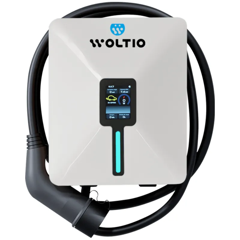 Pack Woltio PRO 40 A con cargador monofásico de 7,4 kW, soporte de pared y SmartEnable