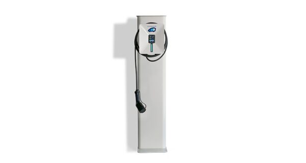 Peana metálica Woltio, poste de suelo para instalar un cargador de coche eléctrico sin pared