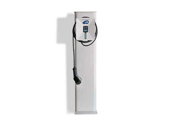 Peana metálica Woltio, poste de suelo para instalar un cargador de coche eléctrico sin pared