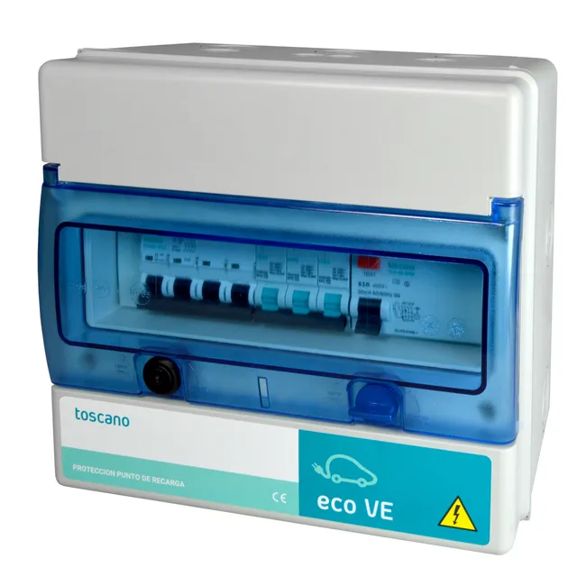 Cuadro de protección trifásico 16 A Toscano Eco-VE-Combi-4P16T15 – ITC-BT-52 esquemas 1 y 3