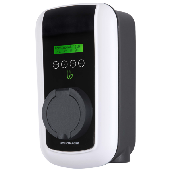 Policharger ON-SC3F (ÖN-SC3F), cargador trifásico 22 kW blanco con socket Tipo 2
