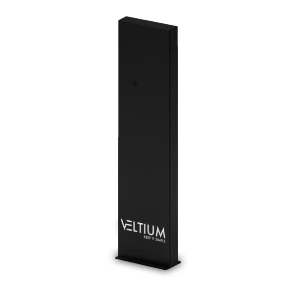 Poste STAND de Veltium en acero lacado negro para anclaje a suelo
